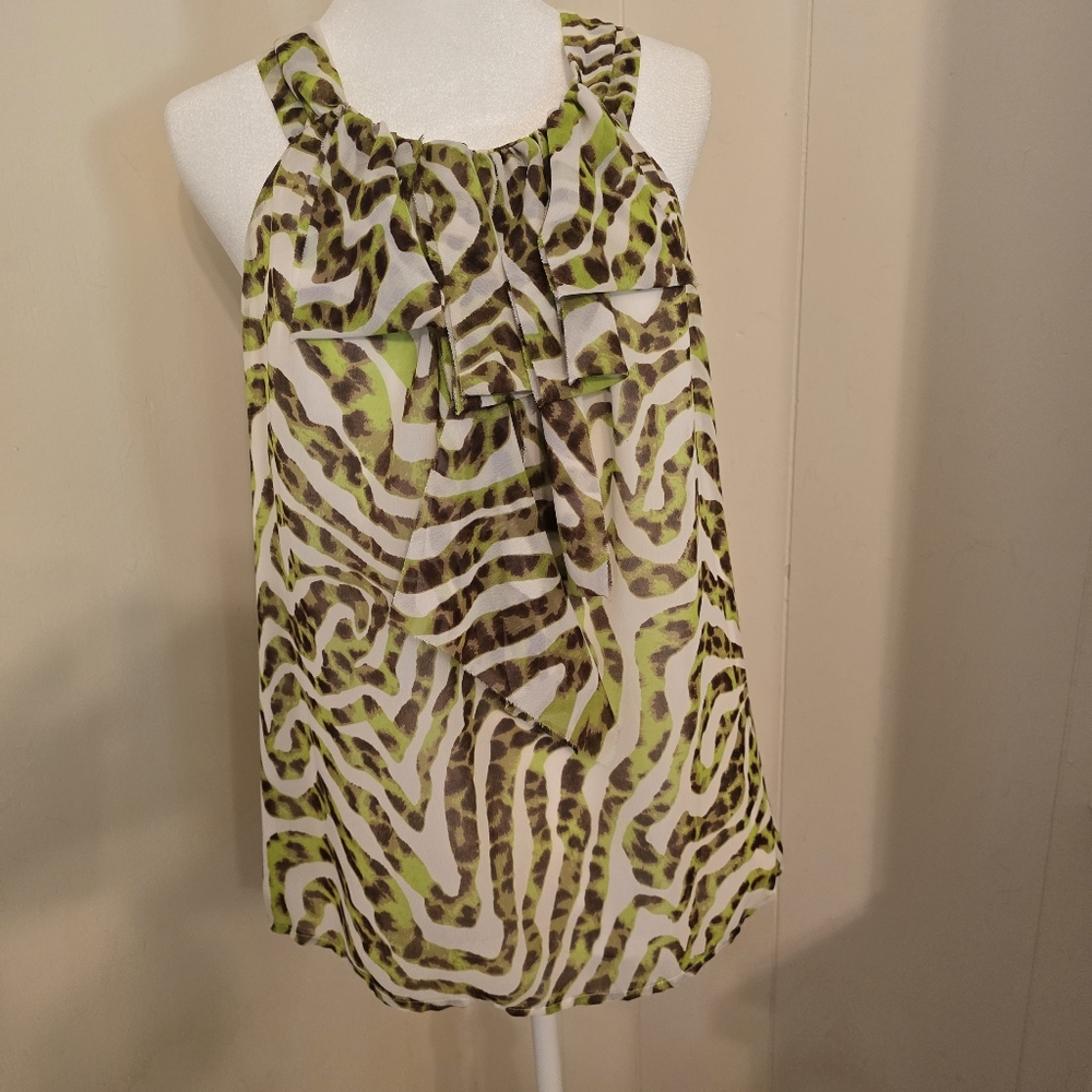 Adiva Zebra Print Sleeveless Top